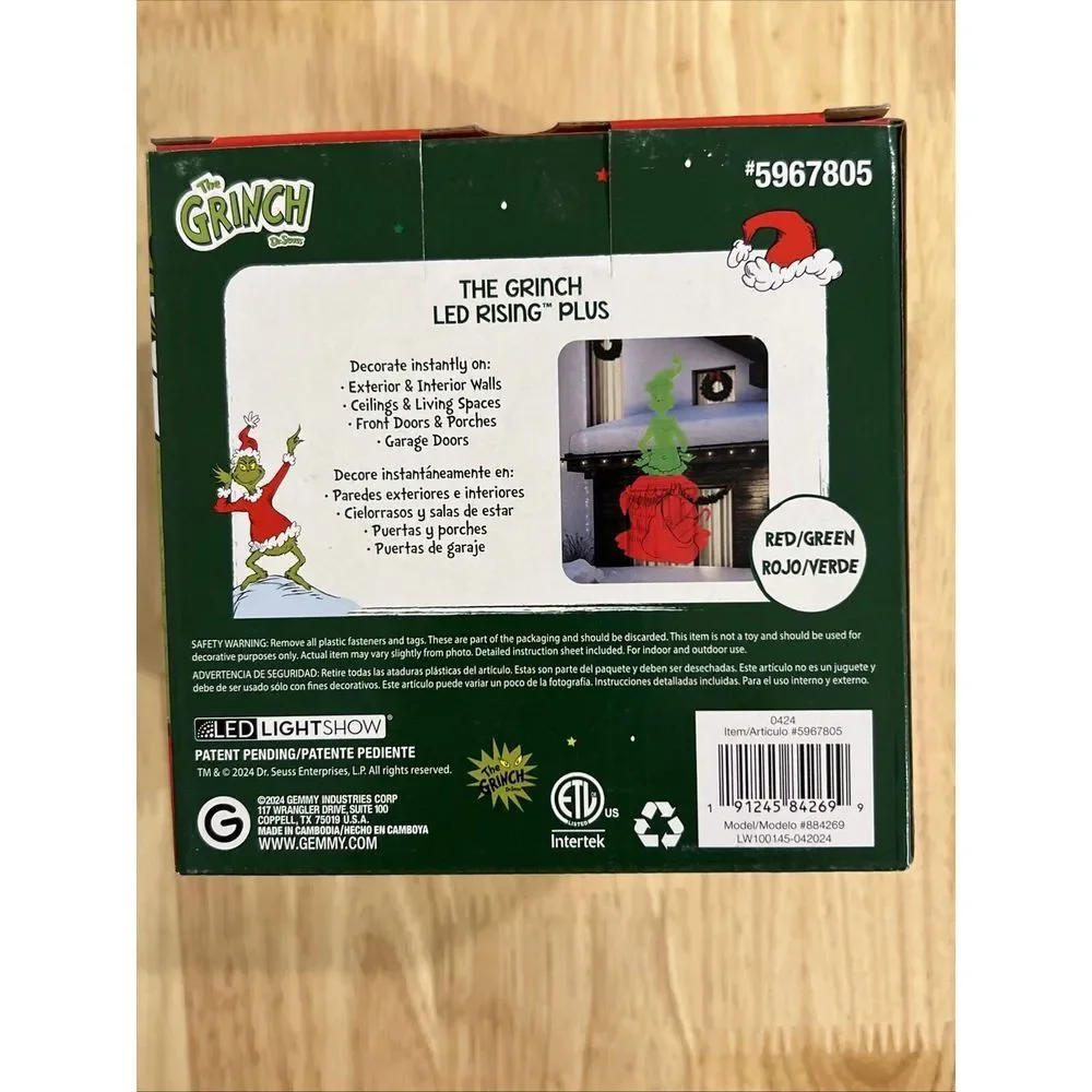 Grinch Lightshow Multi-function Red Green Pops Out Chimney LED 5967805 Christmas